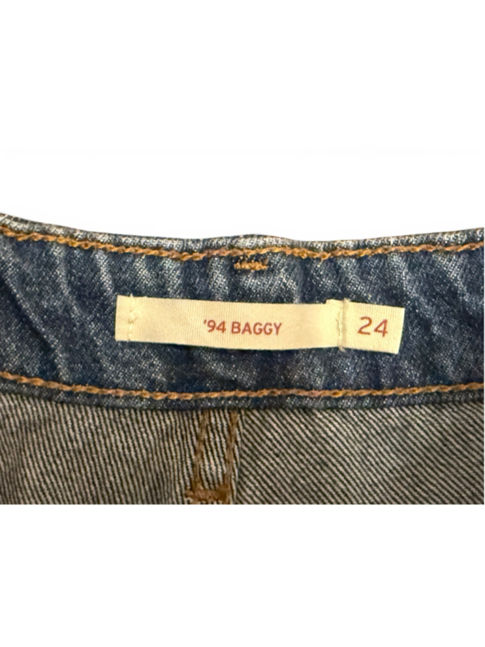 Levi’s Womens 94 Baggy Cargo Jeans Wide Leg Drawstring Hem Sz 24 Med Wash - Picture 5 of 9